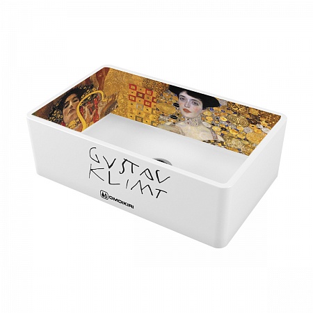 Мойка кухонная OMOIKIRI Mikura 76-Klimt Natceramic/white
