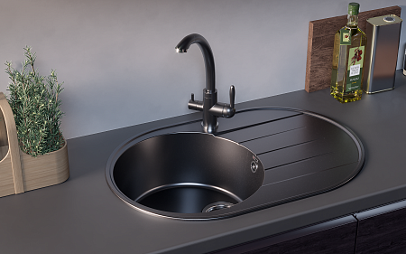 Мойка кухонная ULGRAN Quartz Nora 750-07, уголь 