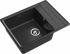 Мойка кухонная GranFest LEVEL GF-LV-660L чаш+кр 660*500мм графит, мрамор  
