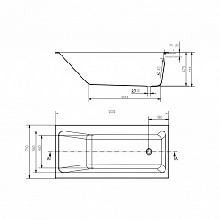 Ванна Cersanit прямоугольная CREA 160x75 белый