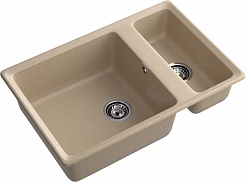 Мойка кухонная GranFest LEVEL GF-LV-760K 1.5-чаши 760*500мм песочный, мрамор  