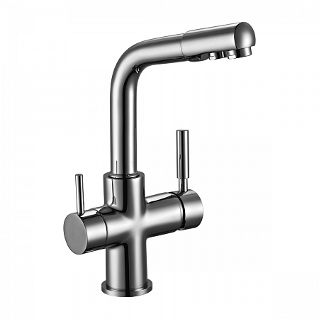 Смеситель Rossinka Z35-31 для кухни (35 мм) с подключением к фильтру с питьевой водой, хром   