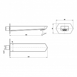 Наполнитель для ванны Lemark LM3981C встраиваемый, 169 мм, для LM3922C, хром