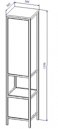 Пенал Cersanit напольный BOTANIQUE 30 универсальный зелёный