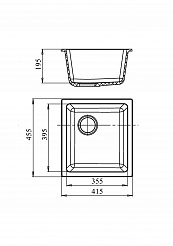 Мойка кухонная EWIGSTEIN EW-3540 подстольный монтаж 1-чаша 420*460 серый металлик