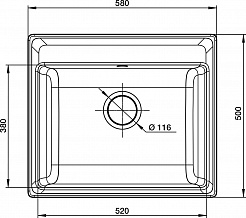 Мойка кухонная GranFest VERTEX GF-V-580 1-чаш 580*500мм бежевый, мрамор  