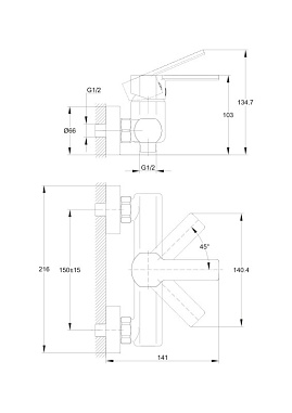 Комплект Cersanit SMART 2 в 1: смеситель для душа SMART душевой гарнитур CARI