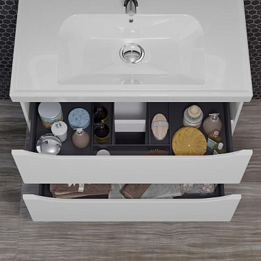 Тумба OPADIRIS Элеганс 80, белый матовый (под раковину CeraStyle FRAME 80)