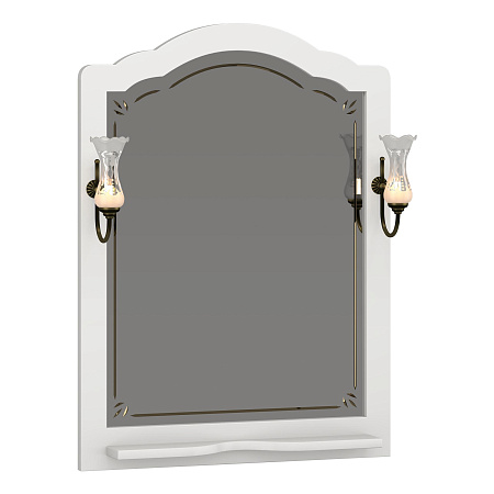 Зеркало OPADIRIS Лоренцо 80, белый матовый, с выключателем, вар. 3