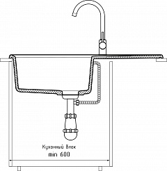 Мойка кухонная GranFest LEVEL GF-LV-860L чаш+кр 860*500мм терракот, мрамор  