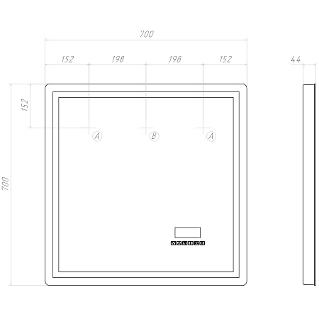 Зеркало VIGO Geometry Media voice 700