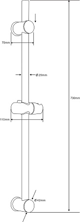 Душевая cтойка, арт. SR725S satin, ESKO 