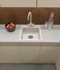 Мойка кухонная GranFest URBAN 644  1-чаш 440*490 белый