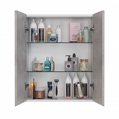 Шкаф Lemark COMBI 60см подвесной, 2-х дверный, цвета: фасад-Бетон, корпус-Белый глянец