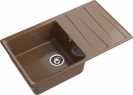 Мойка кухонная GranFest LEVEL GF-LV-860L чаш+кр 860*500мм терракот, мрамор  