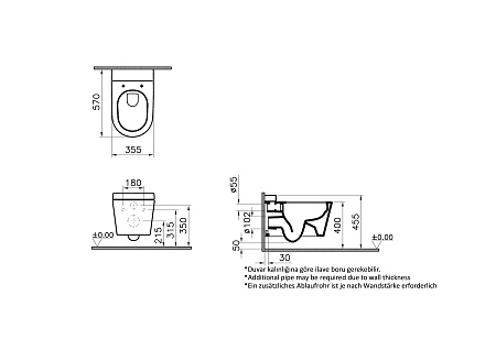 Унитаз Vitra Nest 5176B003-6233, подвесной, безободковый, c функцией биде, вст. смесителем, с бачком