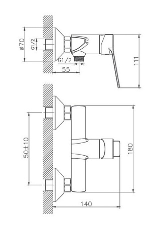 Гигиенический душ HAIBA HB55559, латунь, хром