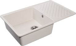 Мойка кухонная GranFest QUARZ GF-ZL-52 чаша+кр 760*480 (белый)