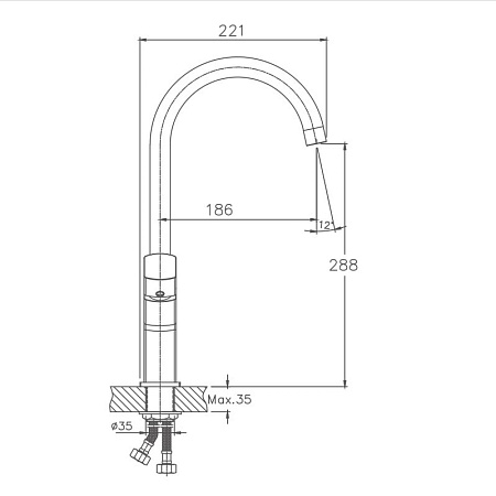 Смеситель для кухни HAIBA HB70577, латунь, хром