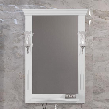 Зеркало OPADIRIS Риспекто 65, белый матовый, с выключателем