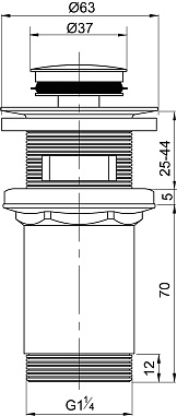 Удлинённый корпусной выпуск Клик-Клак WIRQUIN INTERIOR L60 мм с переливом, лазерная гравировка