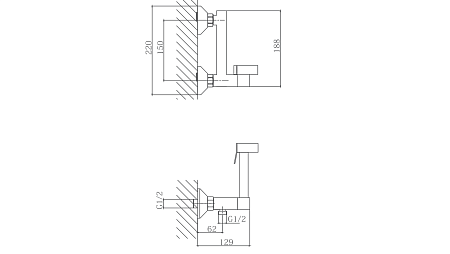 Гигиенический душ HAIBA HB5514-7, латунь, черный
