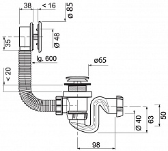 Сифон для ванны VIRGO клик клак
