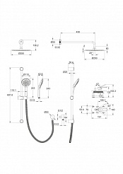 Душевая система Cersanit MODUO встраиваемая (смеситель стандартный) 5 режимов шланг 150 металл