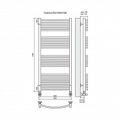Полотенцесушитель водяной Terminus Классик П22 500x1196