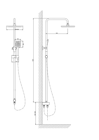 Душевая система, арт. VST1000-5Black, VODA