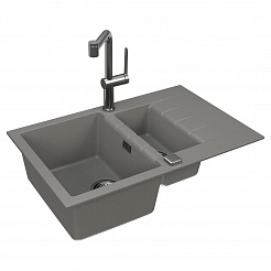 Мойка кухонная Alveus Granital Cadit 70 Concrete-G81 790х500х200 с сифоном, серая
