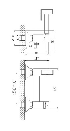 Гигиенический душ HAIBA HB5510, латунь, хром
