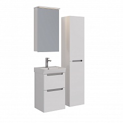 Шкаф зеркальный Lemark ZENON 45х80см 1 дв, петли слева, с козырьком-подсветкой, с розеткой, Белый гл