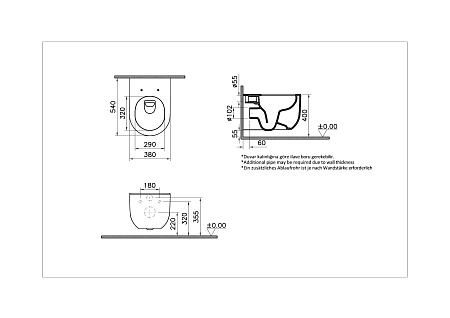 Унитаз Vitra Liquid 7321B403-0075 подвесной, безободковый, белый глянец