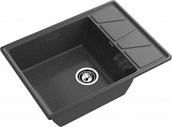Мойка кухонная GranFest VERTEX GF-V-680L чаш+кр 680*500мм, графит, мрамор  