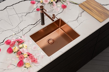 Мойка кухонная Alveus Kombino 50 Monarch Copper SAT 542X442X195 U нержавеющая сталь, с выпуском, без