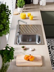 Мойка кухонная Alveus Elegant 30 LEI FI 810х510х190 нержавеющая сталь, с сифоном