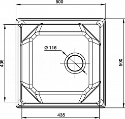 Мойка кухонная GranFest UNIQUE GF-U-500 1-чаш 500*500мм бежевый, мрамор  