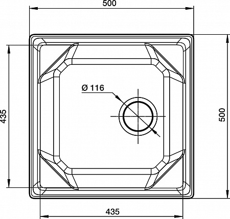 Мойка кухонная GranFest UNIQUE GF-U-500 1-чаш 500*500мм бежевый, мрамор  