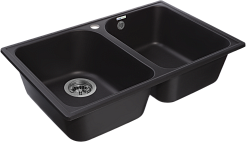Мойка кухонная GranFest GF-Z15 2 чаши 740*480 (черный)