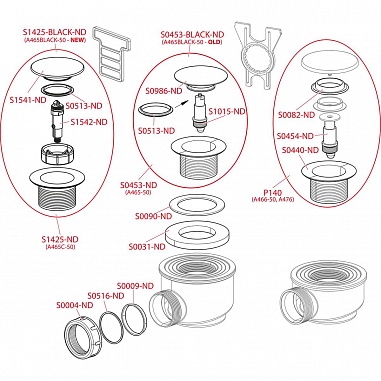 Сифон для душевого поддона click/clack, арт. A465BLACK-50