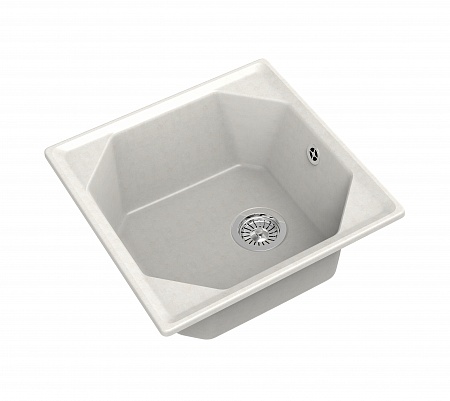 Мойка кухонная GranFest UNIQUE GF-U-500 1-чаш 500*500мм белый, мрамор  