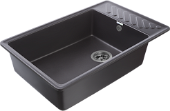 Мойка кухонная GranFest QUARZ GF-ZL-51 чаша+кр 760*480 (черный)