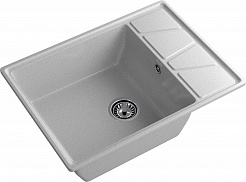 Мойка кухонная GranFest VERTEX GF-V-680L чаш+кр 680*500мм, серый, мрамор  