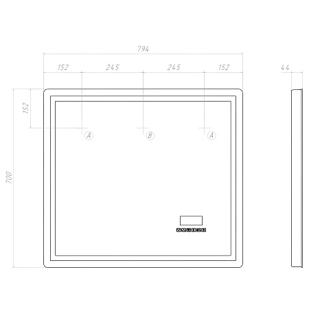 Зеркало VIGO Geometry Media voice 800