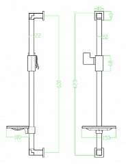 Душевая стойка Lemark LM8069C с прямоугольной мыльницей