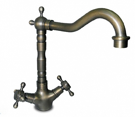Смеситель GranFest для кухни Ретро двухвентильный (бронза)