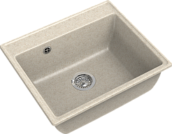 Мойка кухонная GranFest VERTEX GF-V-580 1-чаш 580*500мм бежевый, мрамор  