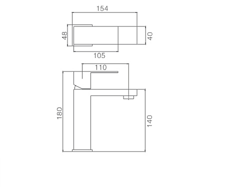 Смеситель для раковины HAIBA HB10803-2, нержавеющая сталь