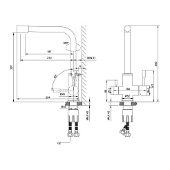 Смеситель Lemark Expert LM5061LGN для кухни с подключением к фильтру питьевой воды, светлое золото н